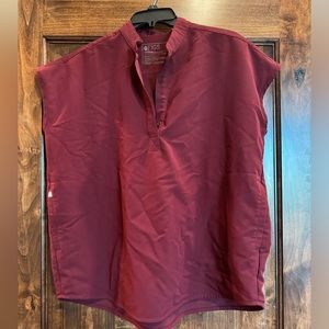 FIGS Burgandy Rafaela Oversized Scrub Top